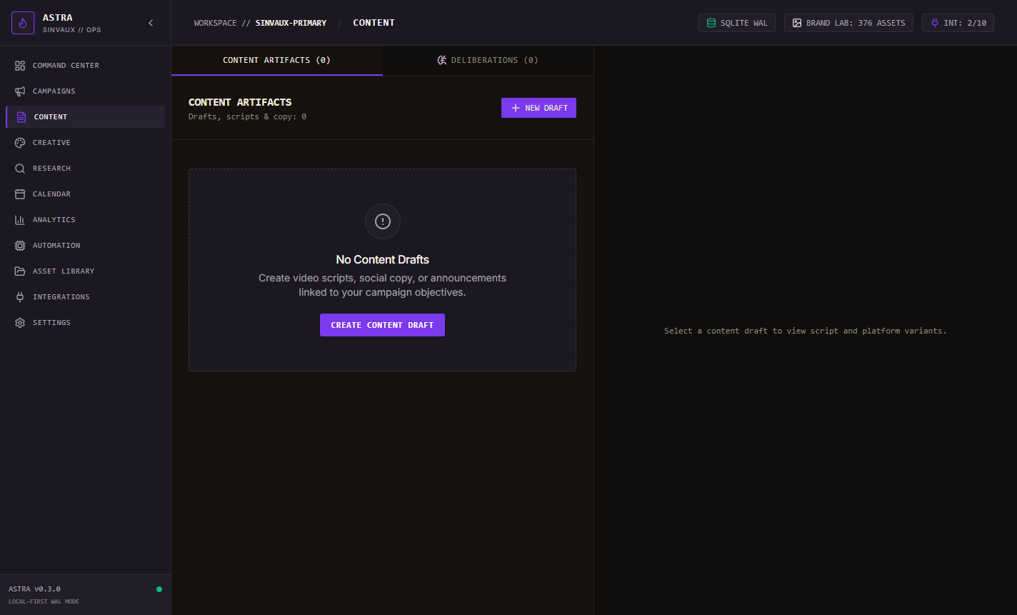 Astra Content Studio and briefs